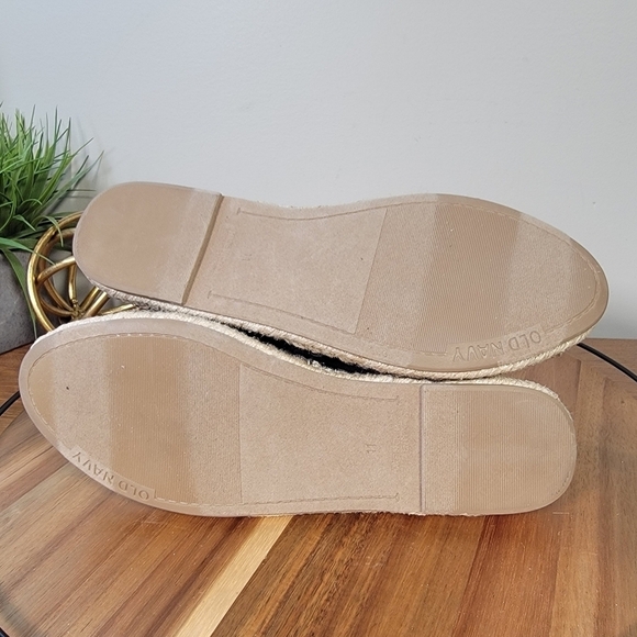 Old Navy Black Jack Espadrilles Canvas Flats Summer Vacation Size 11 - Picture 12 of 16